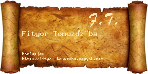 Fityor Tonuzóba névjegykártya